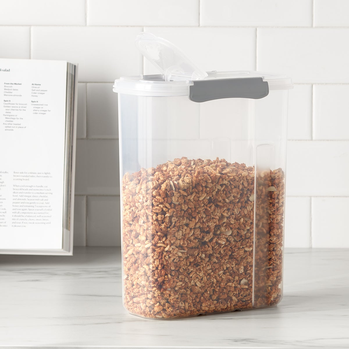 Grey Plastic 4.5 qt. Cereal Container The Container Store