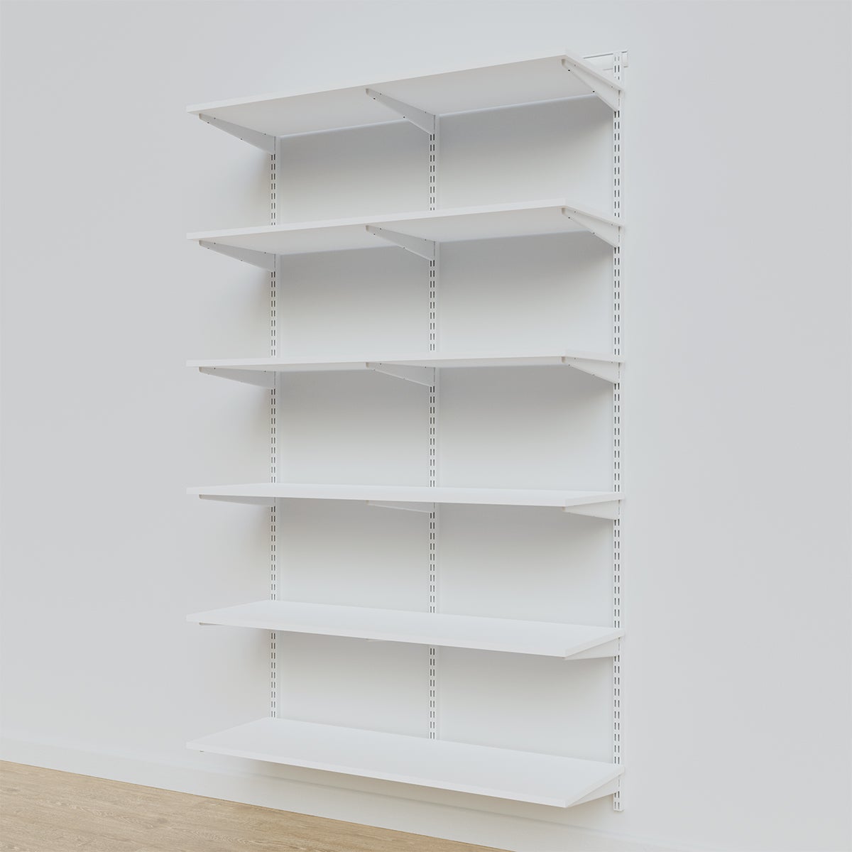 Elfa 4' White Melamine Basic Shelving Units for Anywhere
