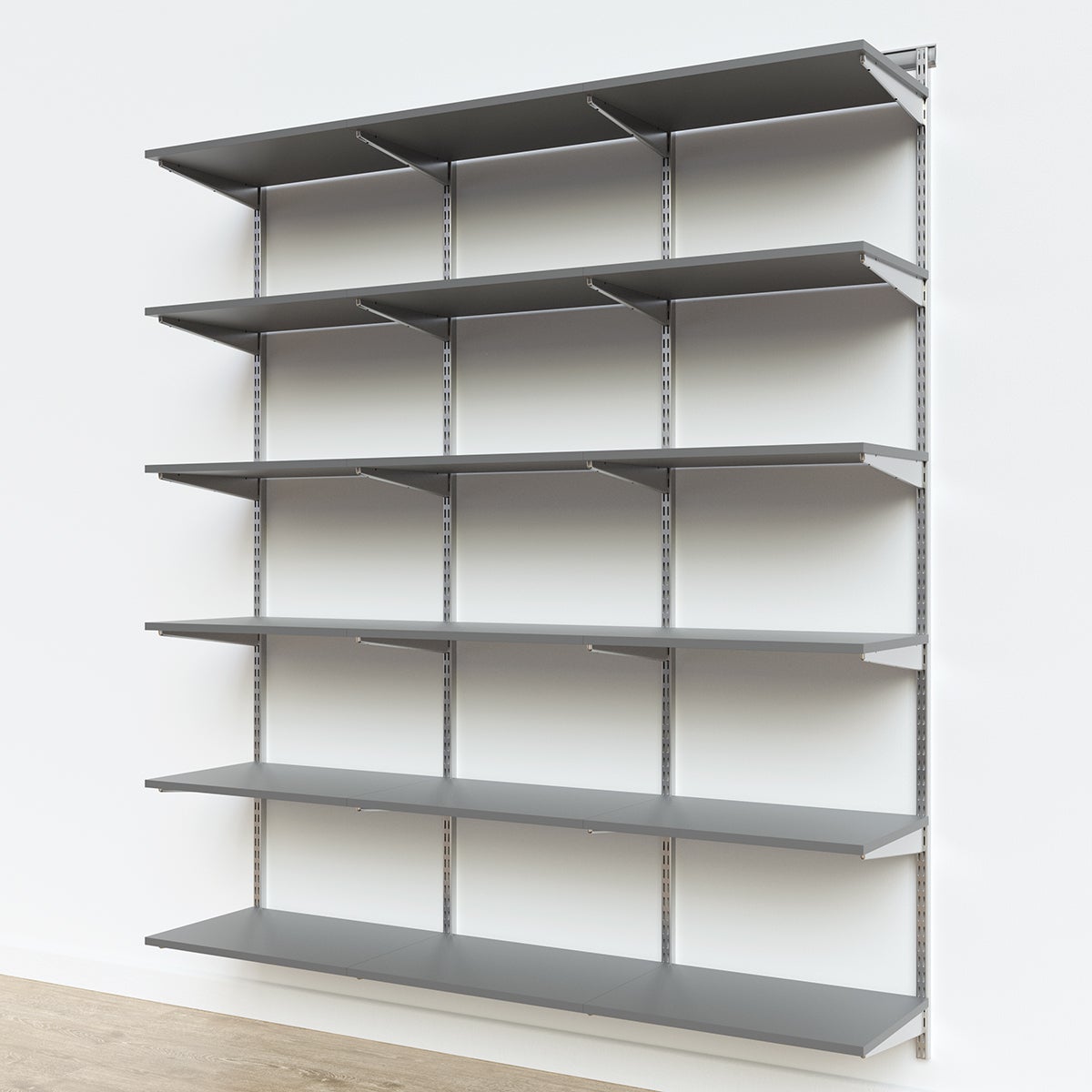 Elfa Classic 6' Basic Melamine Shelving Grey