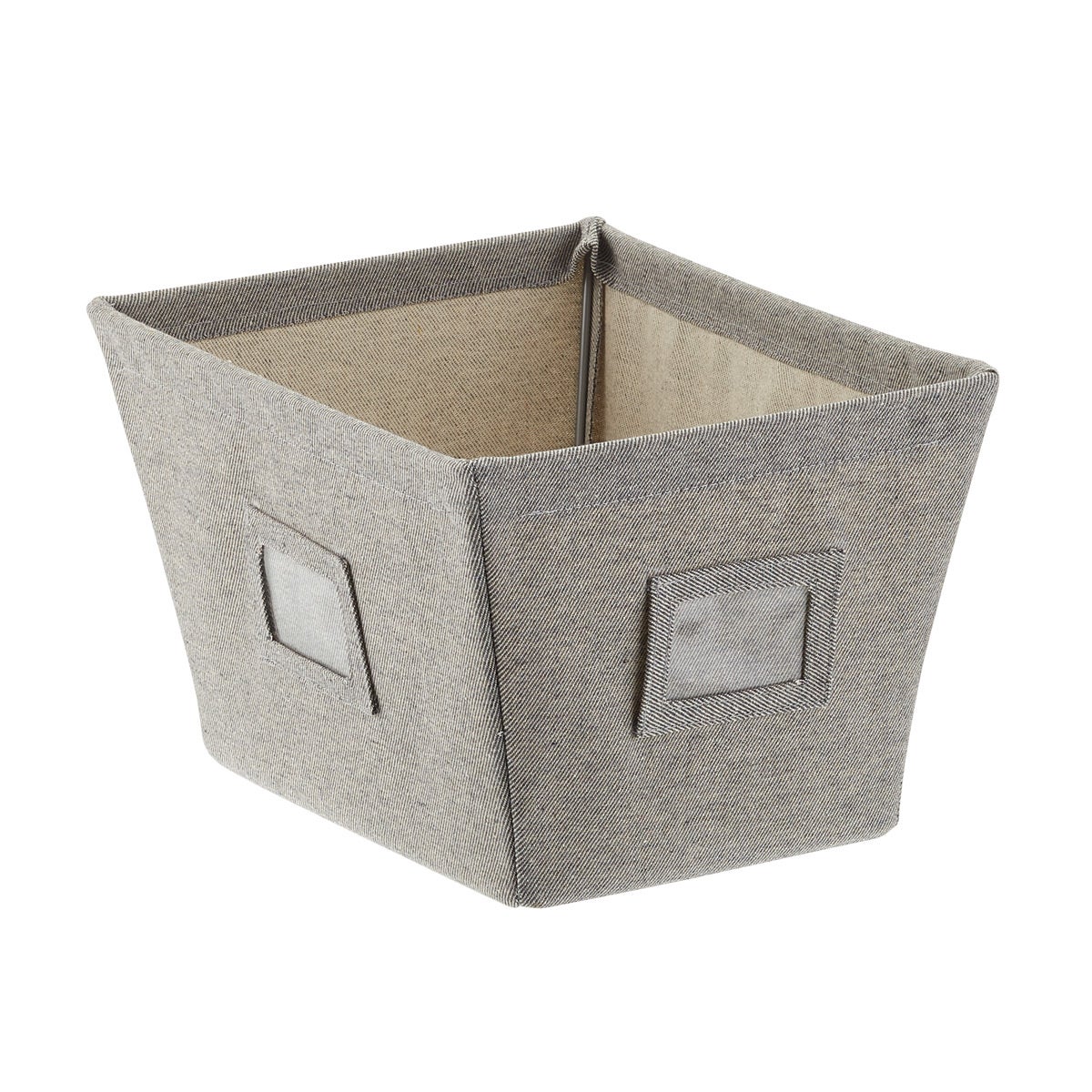 Small Tapered Canvas Bin Grey