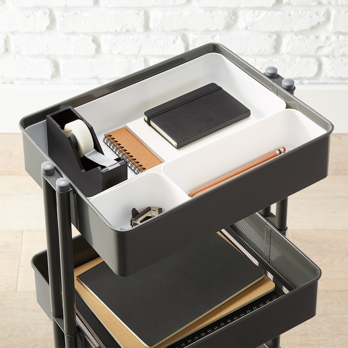 Organizer 3 in 1 con taglierina Dispenser di carta cerata acrilica e