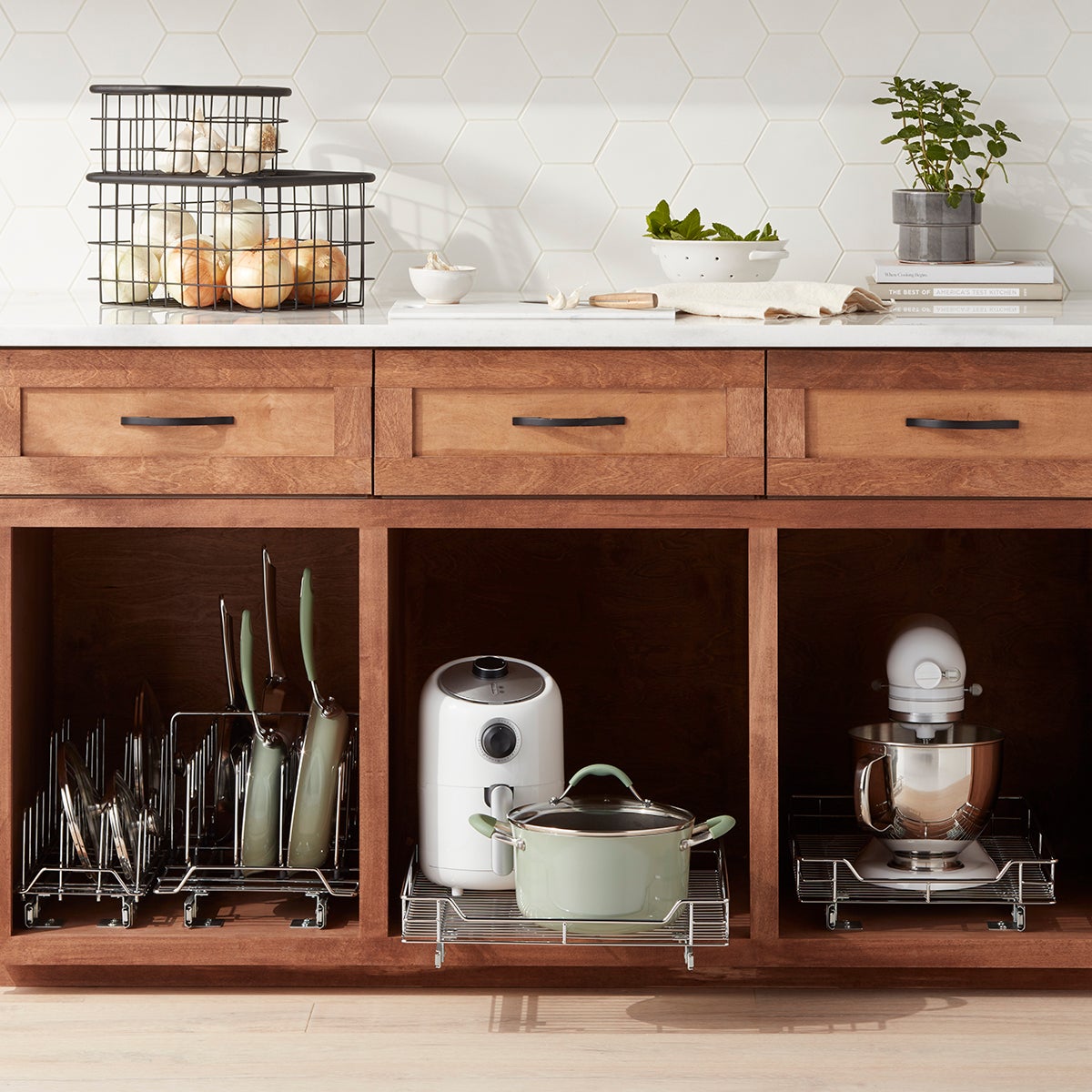 Chrome RollOut Drawers The Container Store