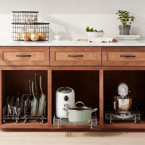 Chrome RollOut Drawers The Container Store