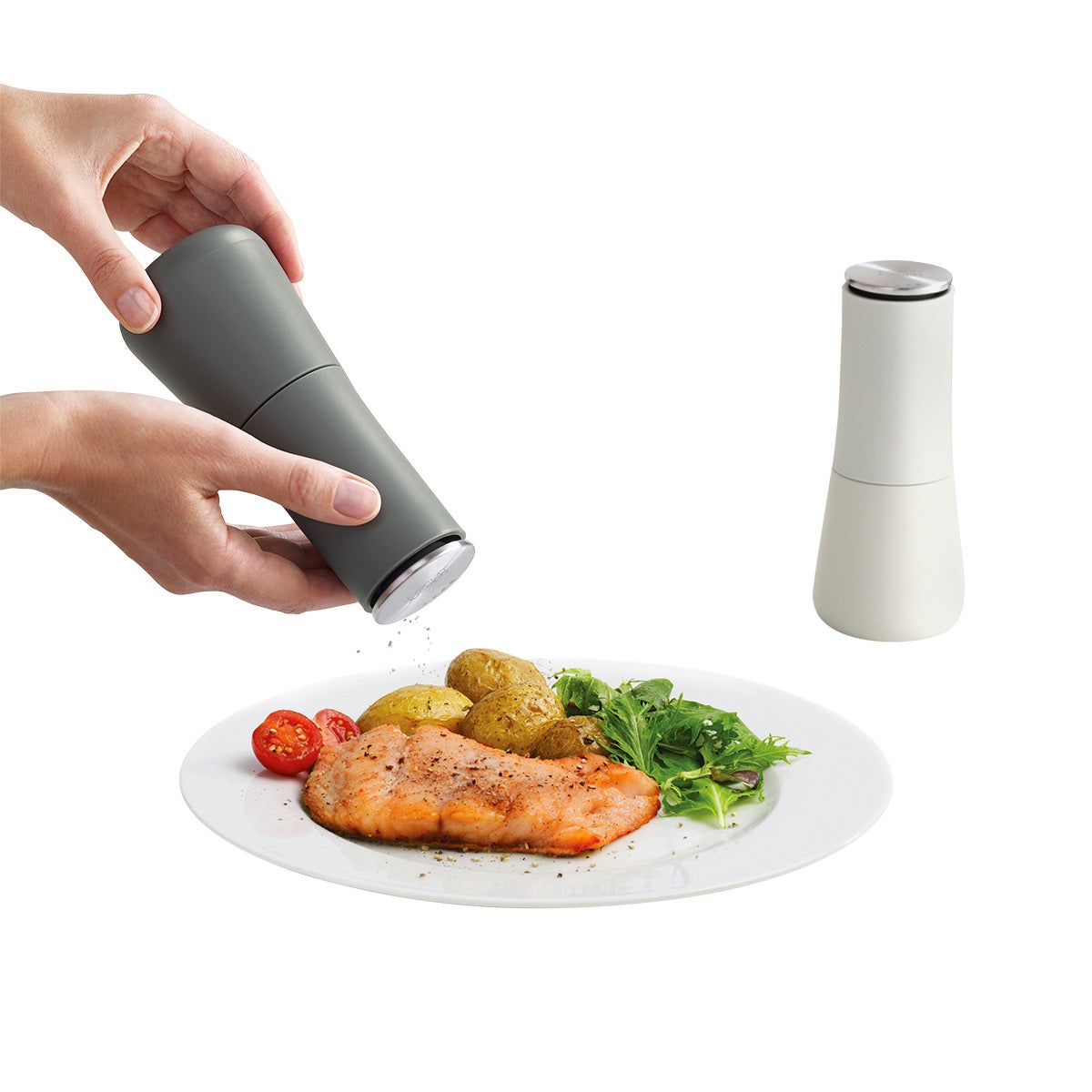 Joseph Joseph Milltop Salt & Pepper Mills Set of 2 The Container Store