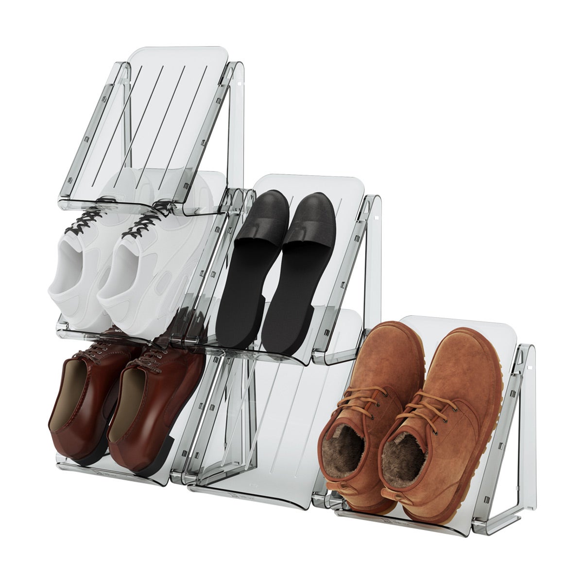Umbra Terrace Clear Stacking Shoe Rack Set of 2 The Container Store