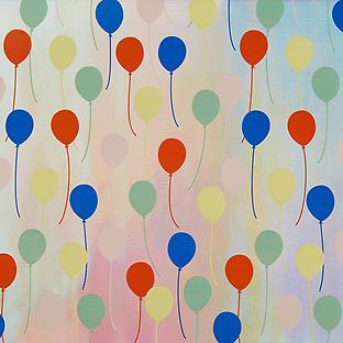 Silver & Rainbow Balloons Wrapping Paper