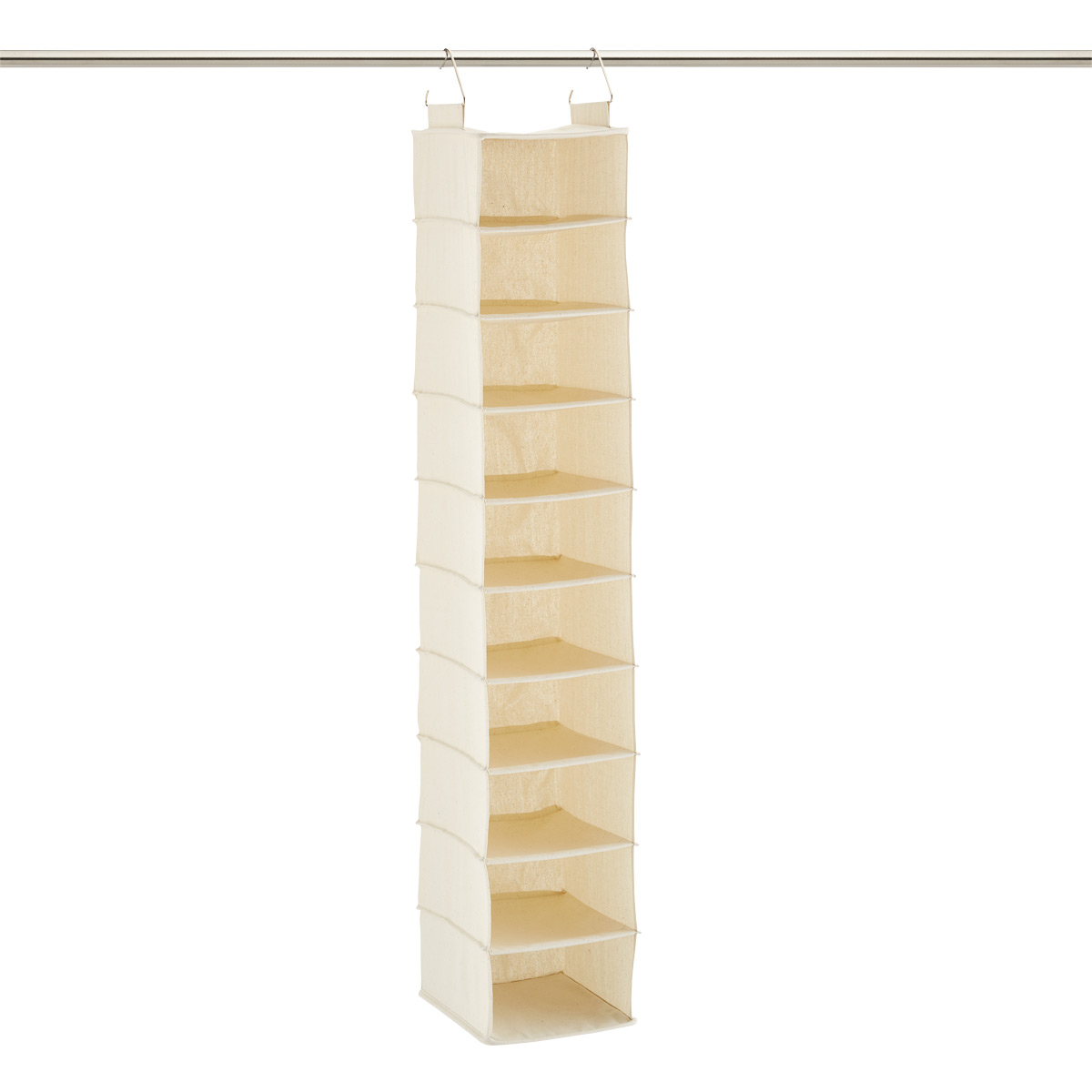 The Container Store 10-Compartment Hanging  Closet Organizer Natural