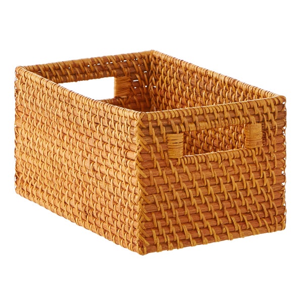 Rattan Storage Bins with Handles The Container Store