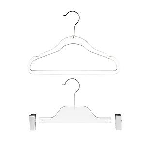 The Container Store Case of 120 Non-Slip Velvet Suit Hangers Taupe, 17-1/2 x 1/4