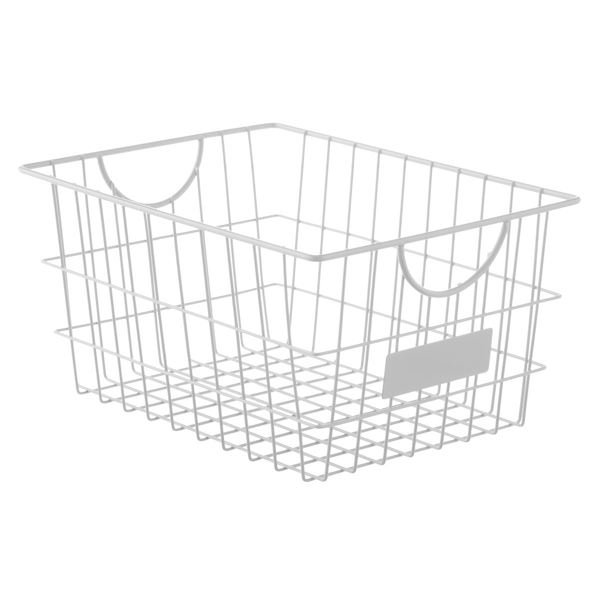 Light Grey Wire Storage Baskets with Handles The Container Store