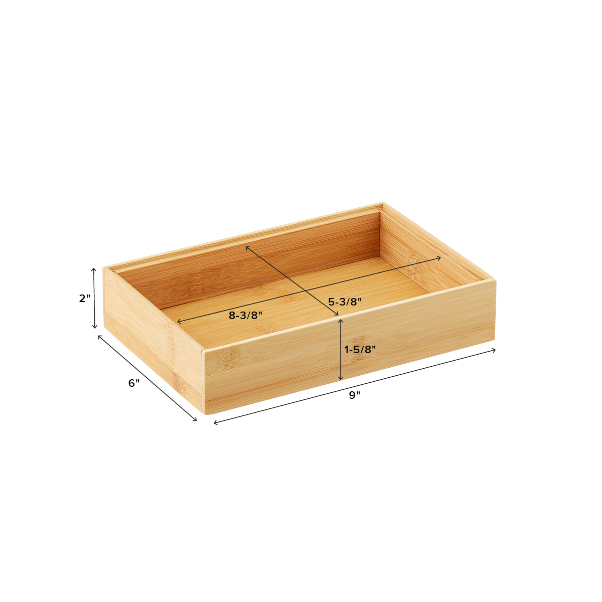 Bamboo Kitchen Cabinet Drawer Organiser Stack-able Tray Bins 