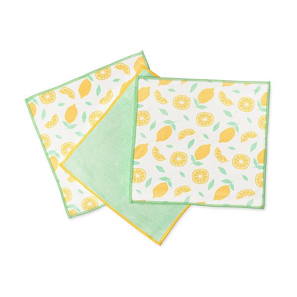 Three lemon print cleaning cloths