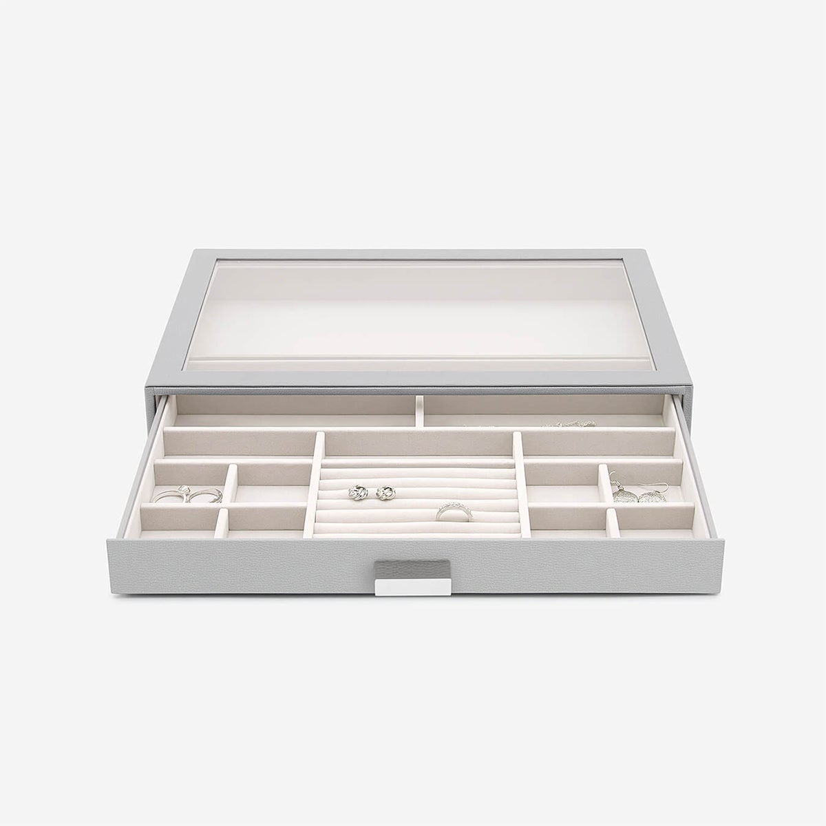 Stackers Pebble Grey Supersize Jewelry Box Collection The Container Store