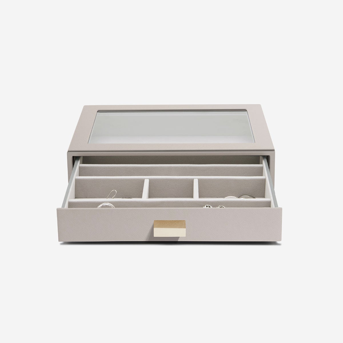 Stackers Classic Glass Top Drawer Taupe