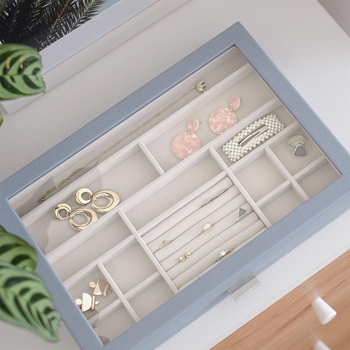 Stackers Dusky Blue Supersize Premium Stackable Jewelry Box The