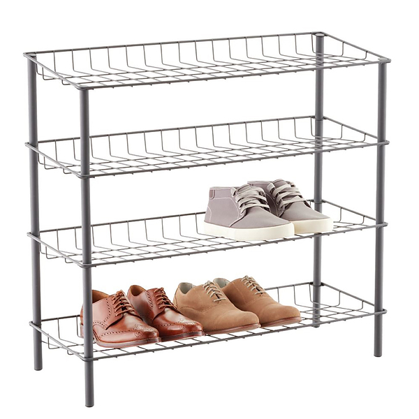 4-Tier Metal Shoe Rack Graphite, 30 x 11-7/8 x 27-7/8 H | The Container Store