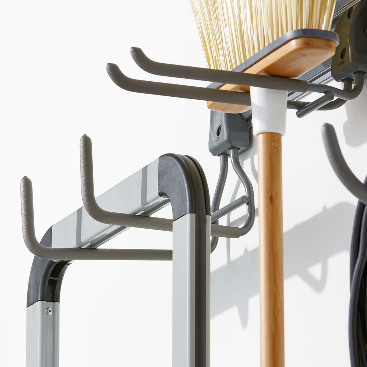 Elfa 4' Utility Storage Track with Five Hooks The Container Store