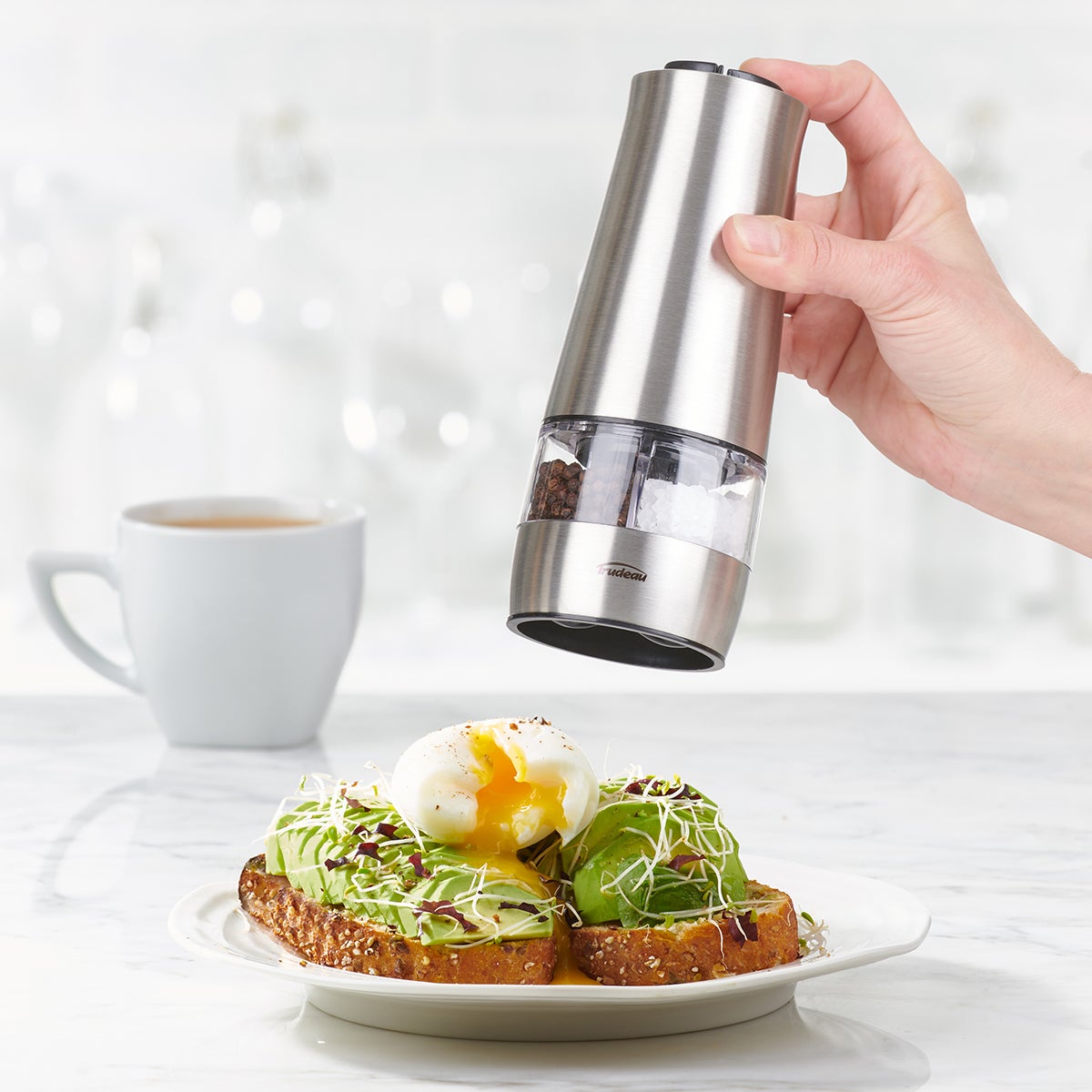 Trudeau Electric Salt and Pepper Mill The Container Store