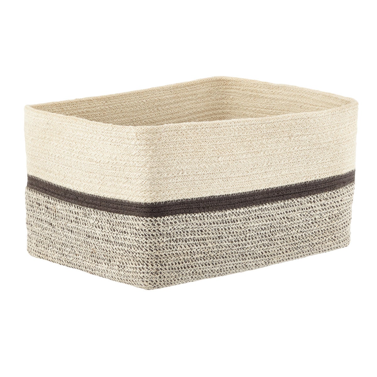 Seine Woven Jute Storage Bin Grey/Natural Stripe