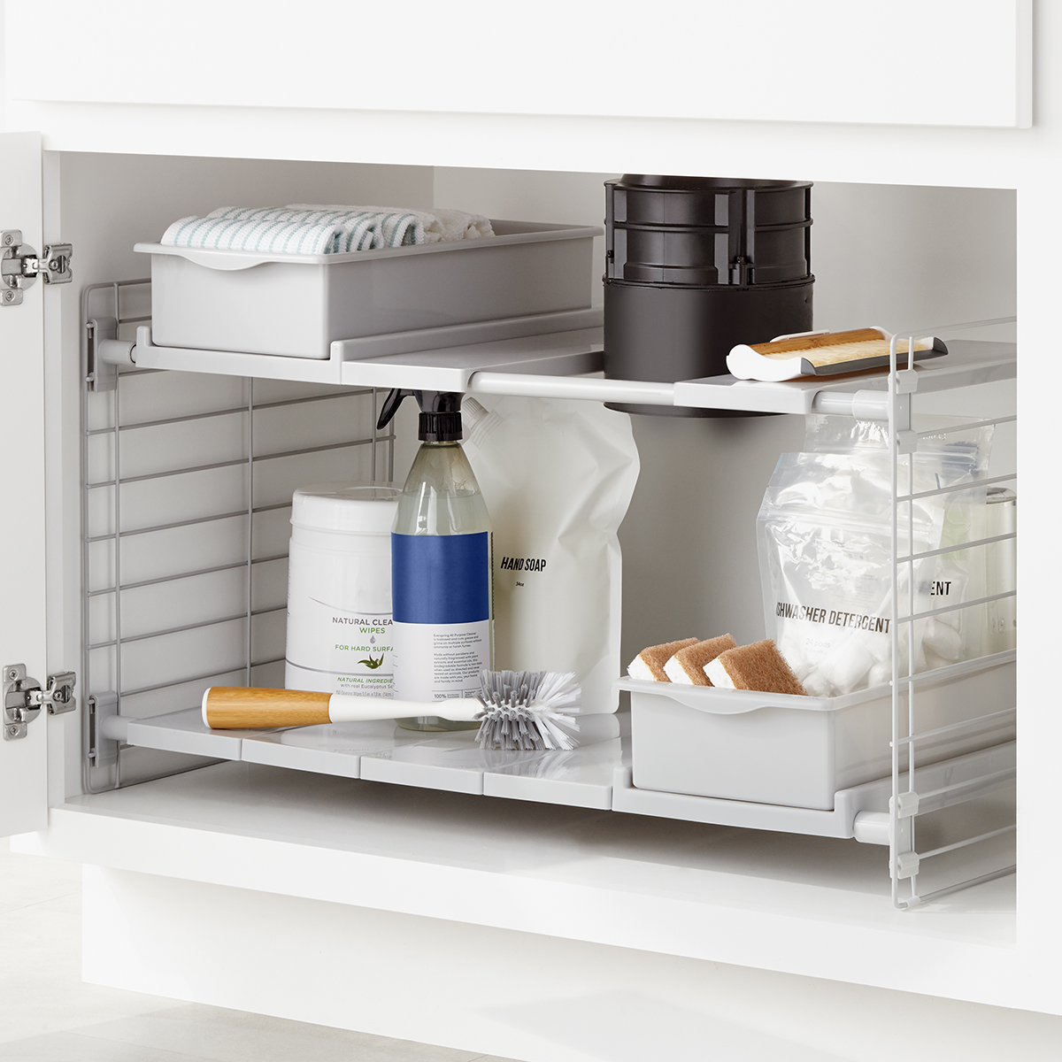 Under the sink expandable shelf sale