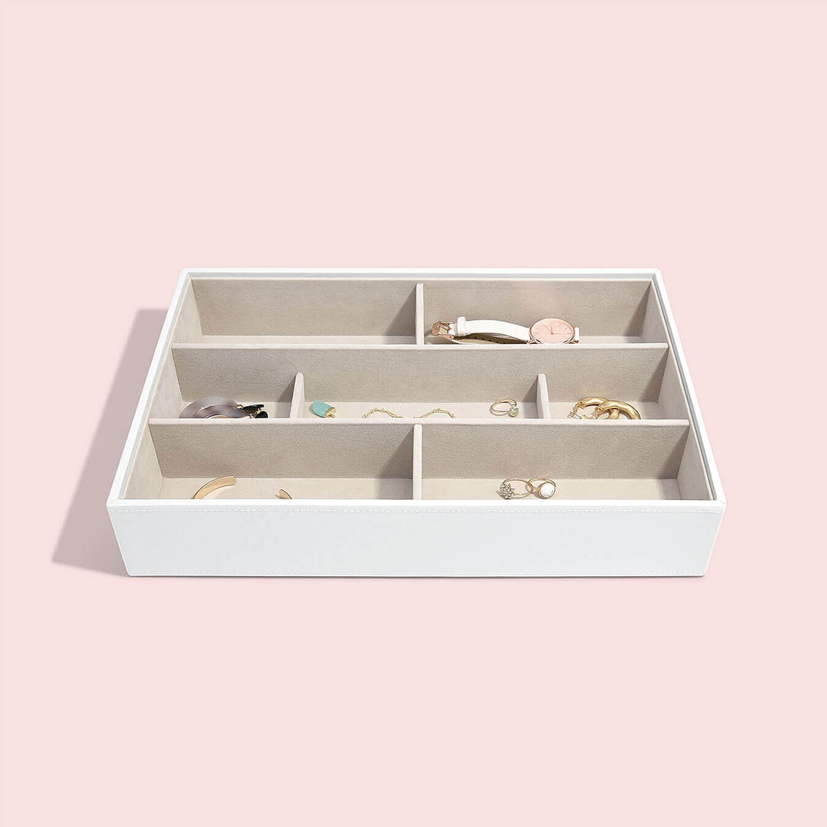 Stackers Supersize Deep 7-Section Tray White