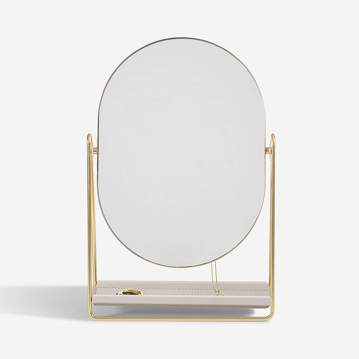 Stackers Mirror & Jewelry Stand Taupe/Brass