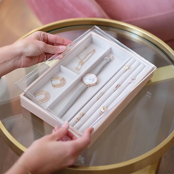 Stackers Borsa per cosmetici e gioielli in ciottoli bianchi