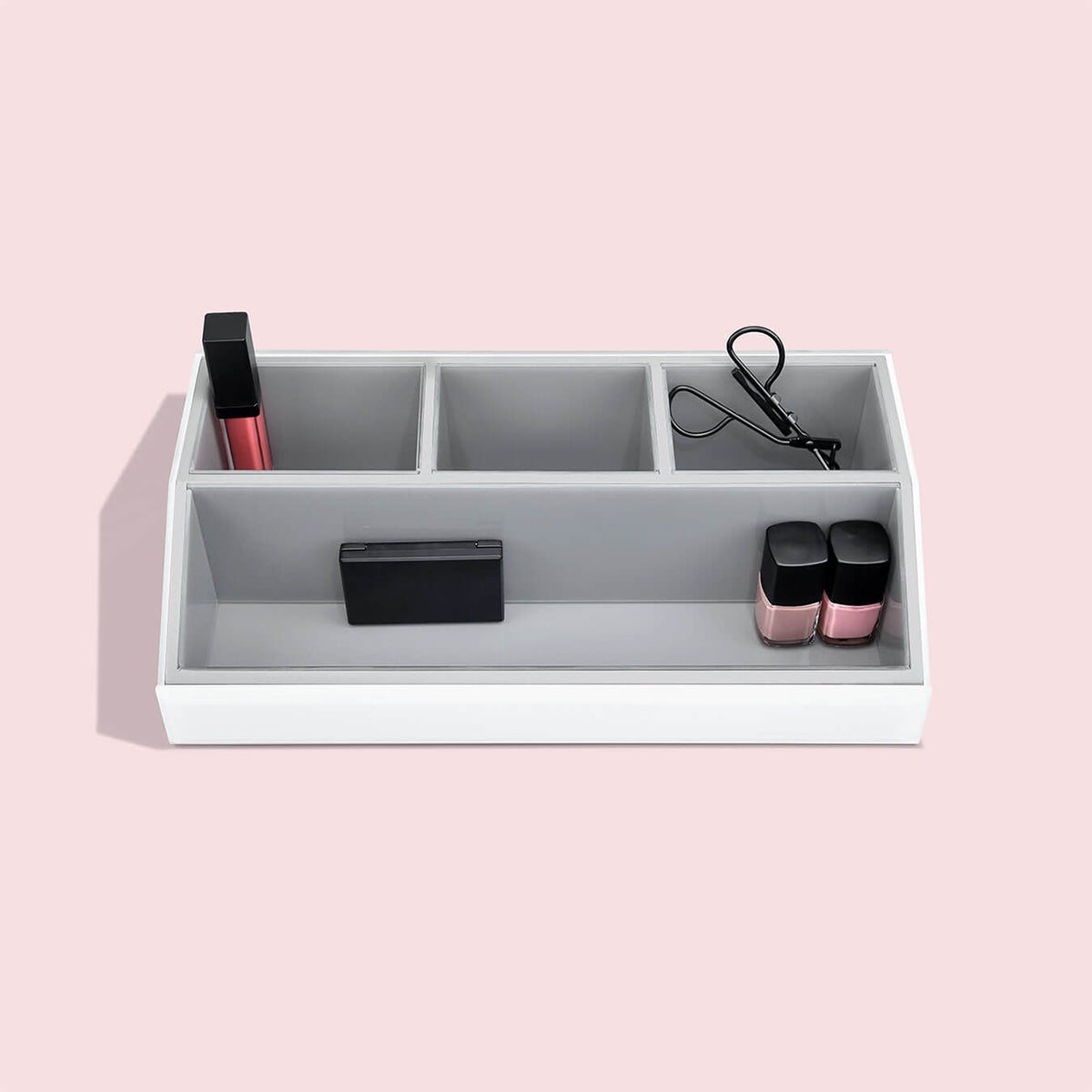 Stackers White Glass Cosmetics Organizer The Container Store