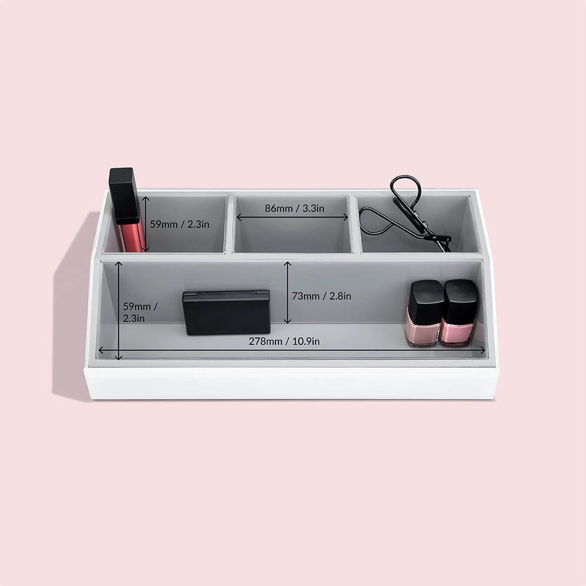 Stackers White Glass Cosmetics Organizer The Container Store