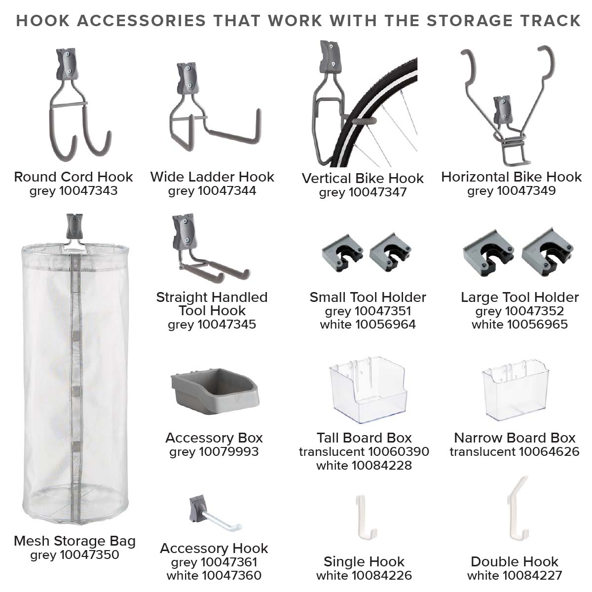 Elfa 4' Utility Storage Track with Five Hooks The Container Store