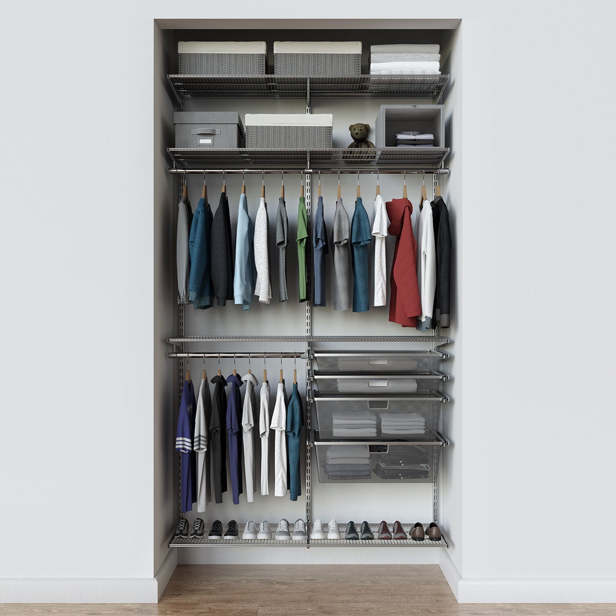 Elfa Classic 4' Kid's Closet Platinum