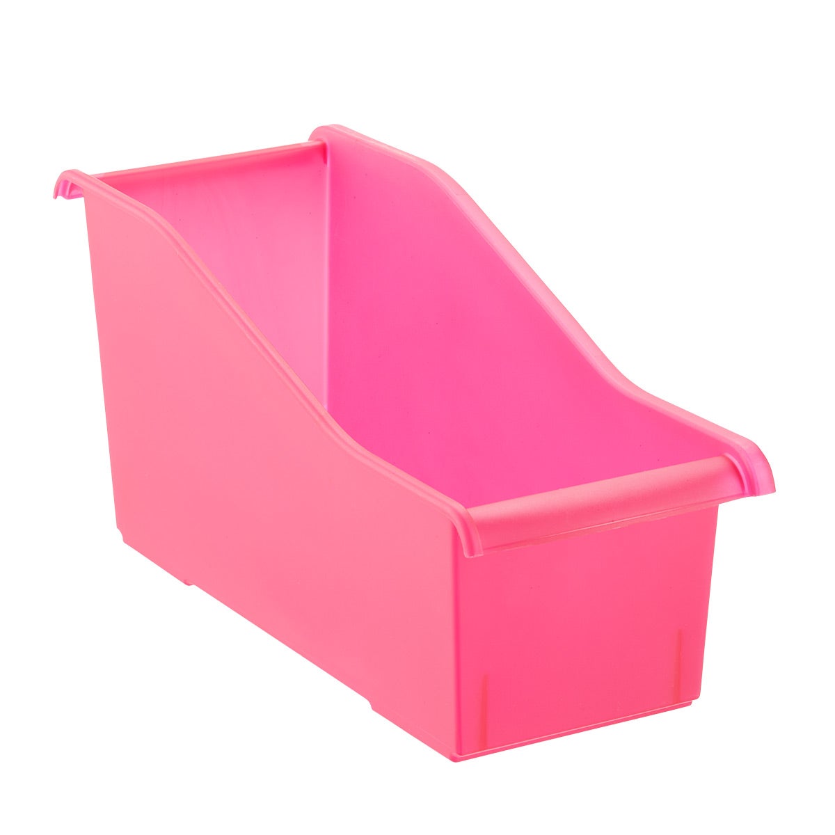 Pen Gear Plastic Desktop Book Organzer Bin With Label Pocket, Neon Pink