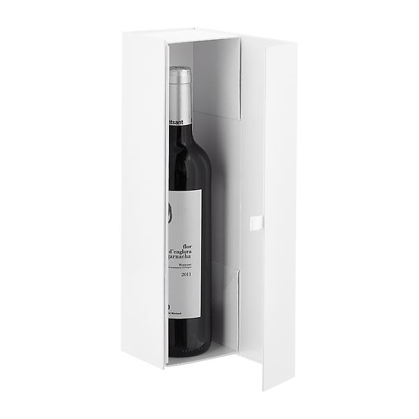 Glossy White Collapsible Wine Bottle Gift Box