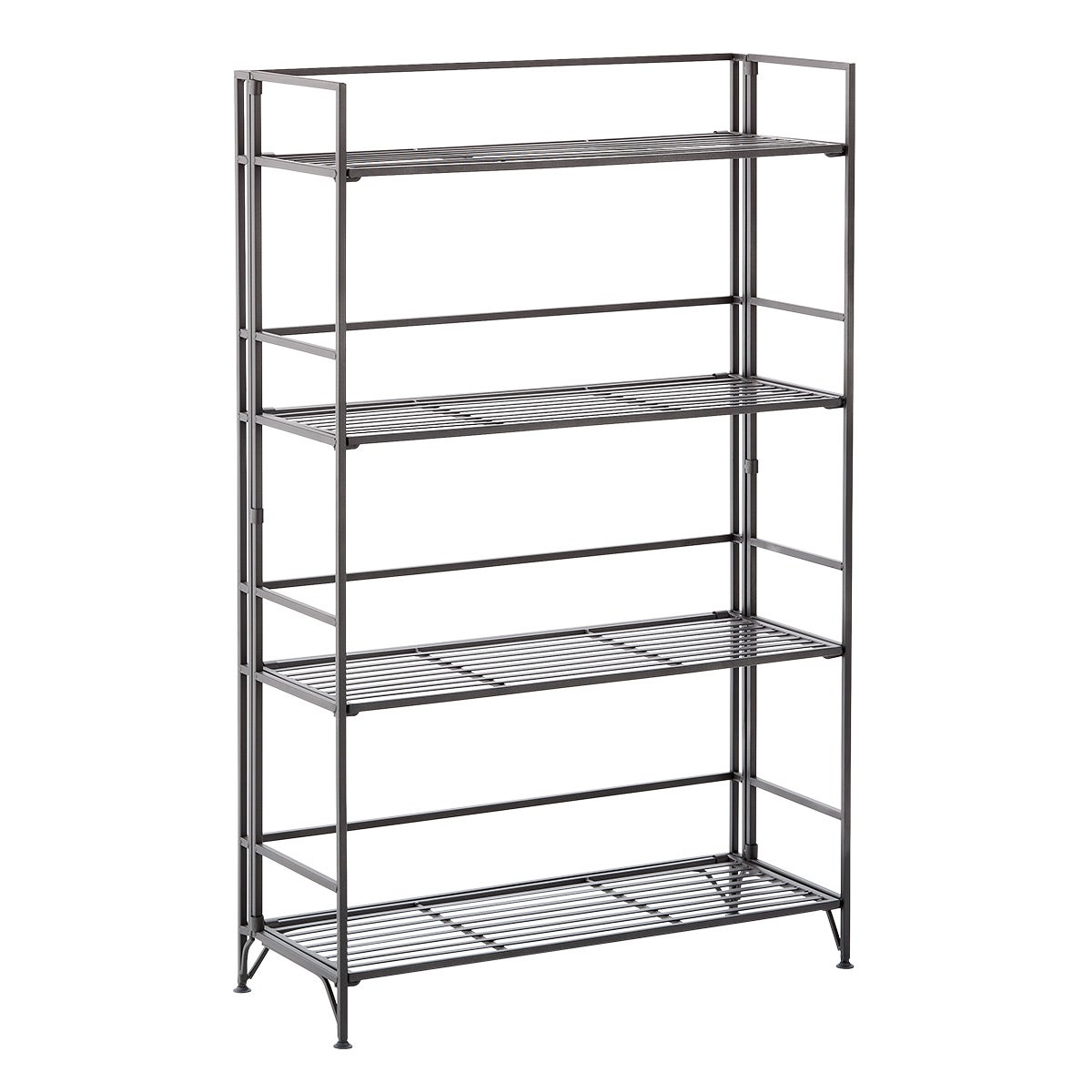 4-Shelf Iron Folding Bookshelf
