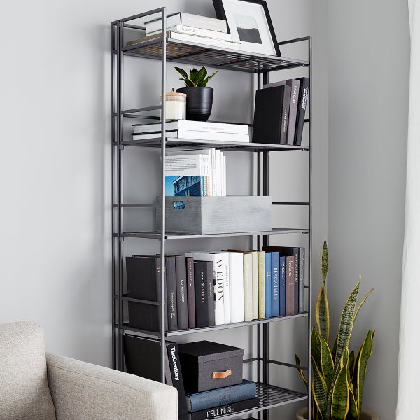 6Shelf Iron Folding Bookshelf The Container Store