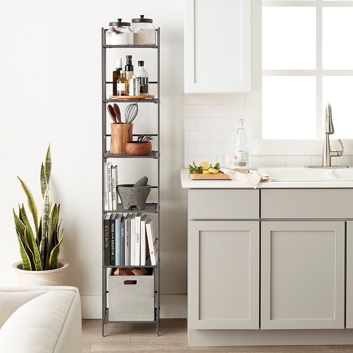 6-Shelf Iron Folding Tower | The Container Store
