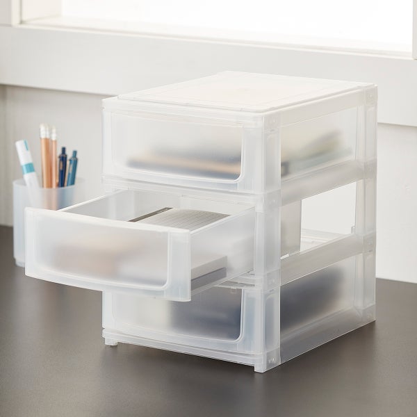 Shimo Stacking Organizers with Drawers The Container Store