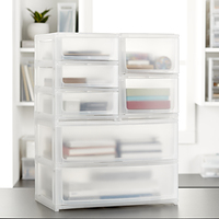 The Container Store 3-Drawer Shimo Small Stacking Organizer - Translucent - 7-5/8 x 10-3/8 x 10-3/8 H - Each