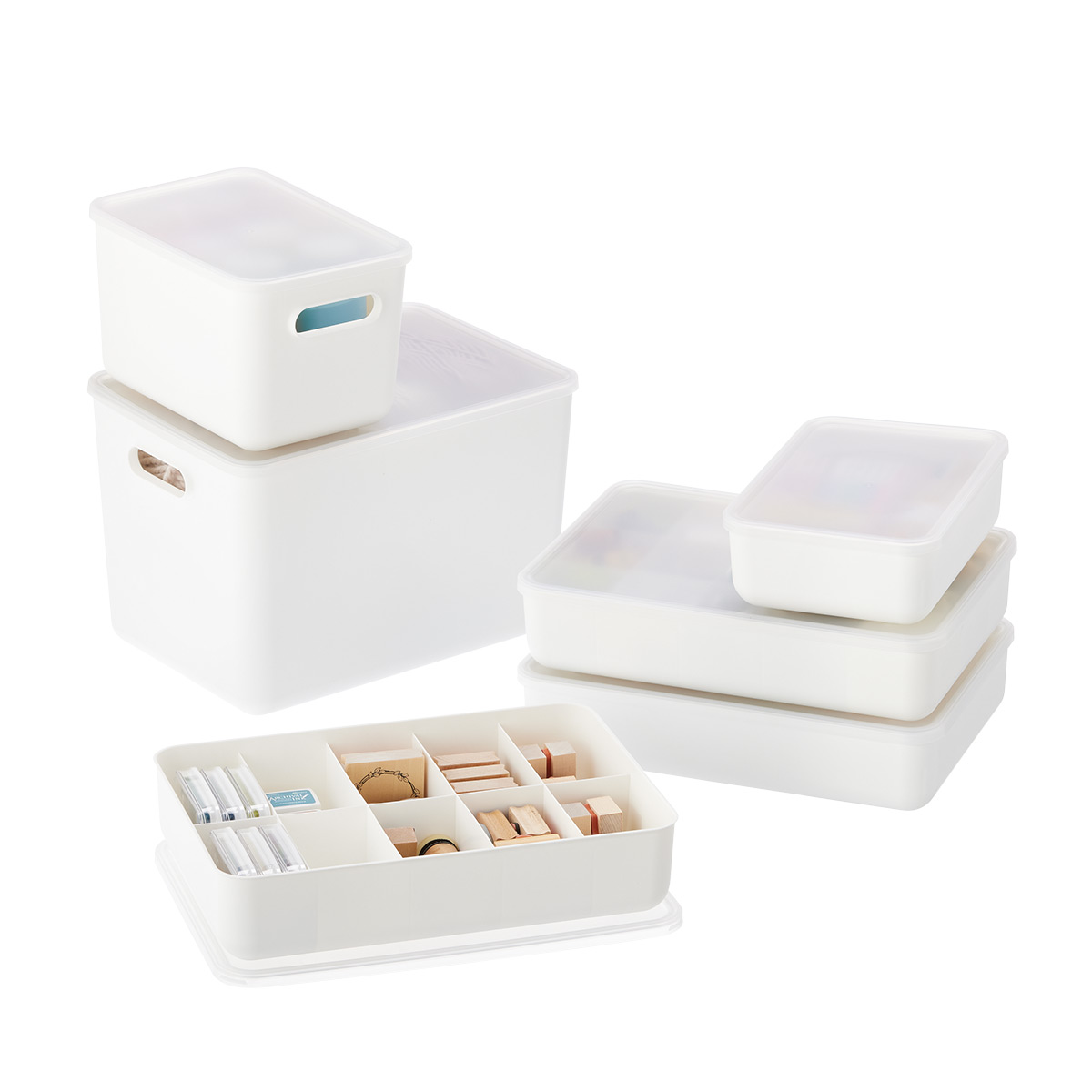for approximately 10.000 Cards All Sizes 10 Storage Boxes White, Small 