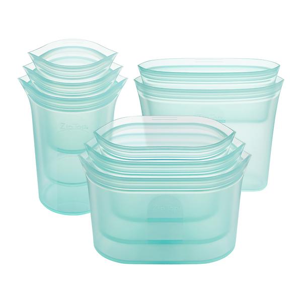 Zip Top Reusable Silicone Containers Full Set of 8