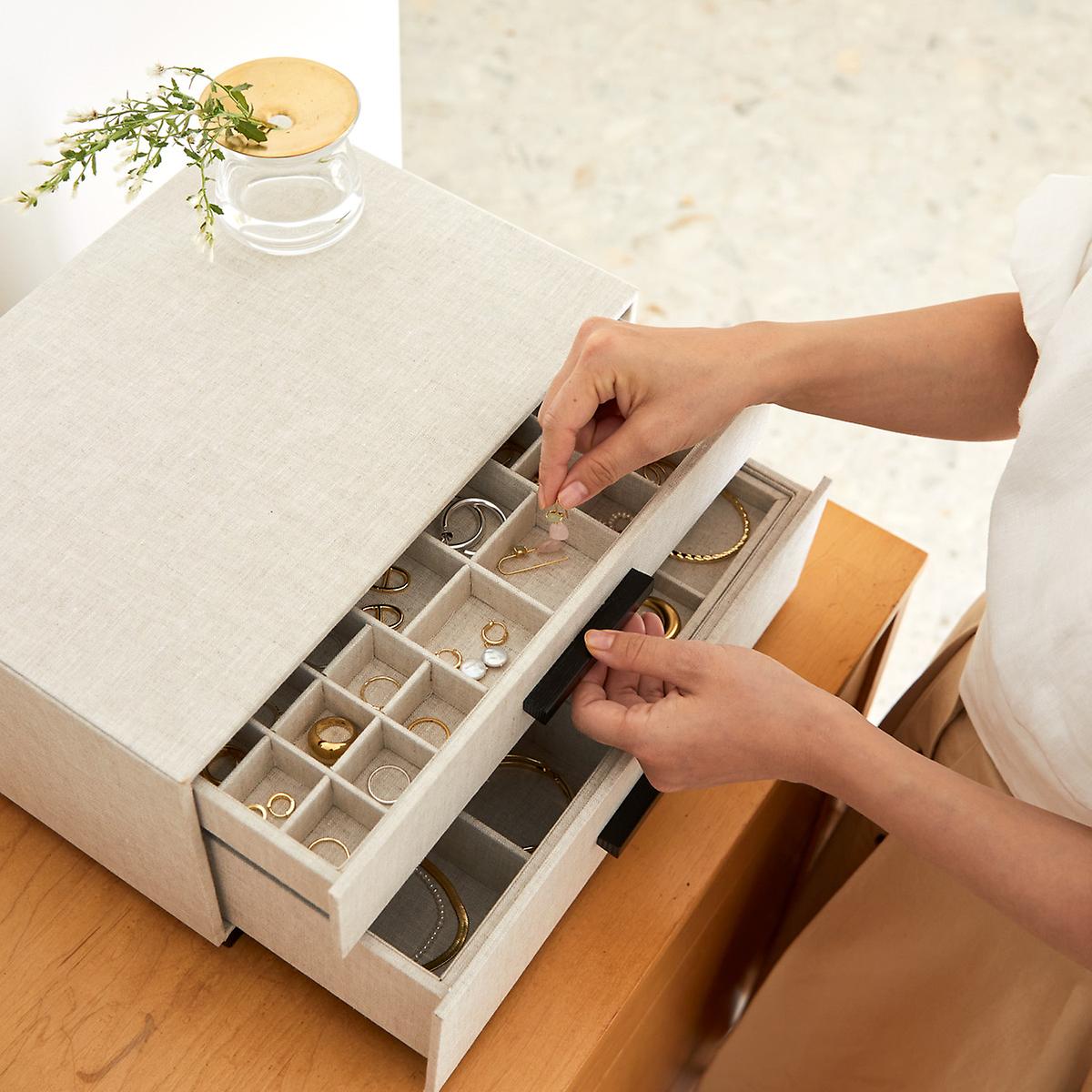 Marie Kondo 2-Drawer Linen Jewelry Box | The Container Store