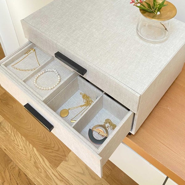 Marie Kondo 2Drawer Linen Jewelry Box The Container Store