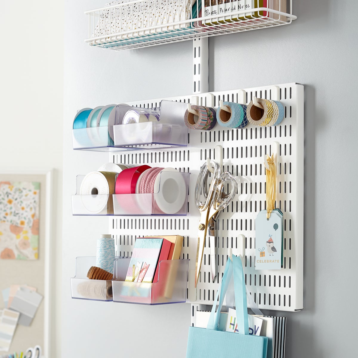 Elfa Classic Mesh Gift Wrap Door & Wall Rack The Container Store