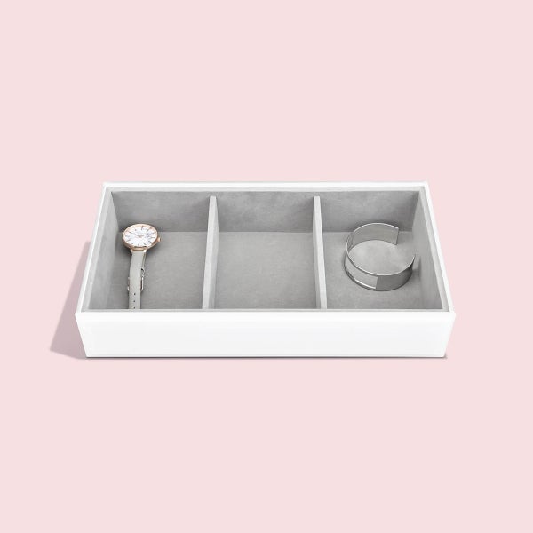 White Glass Stackers Jewelry Box The Container Store