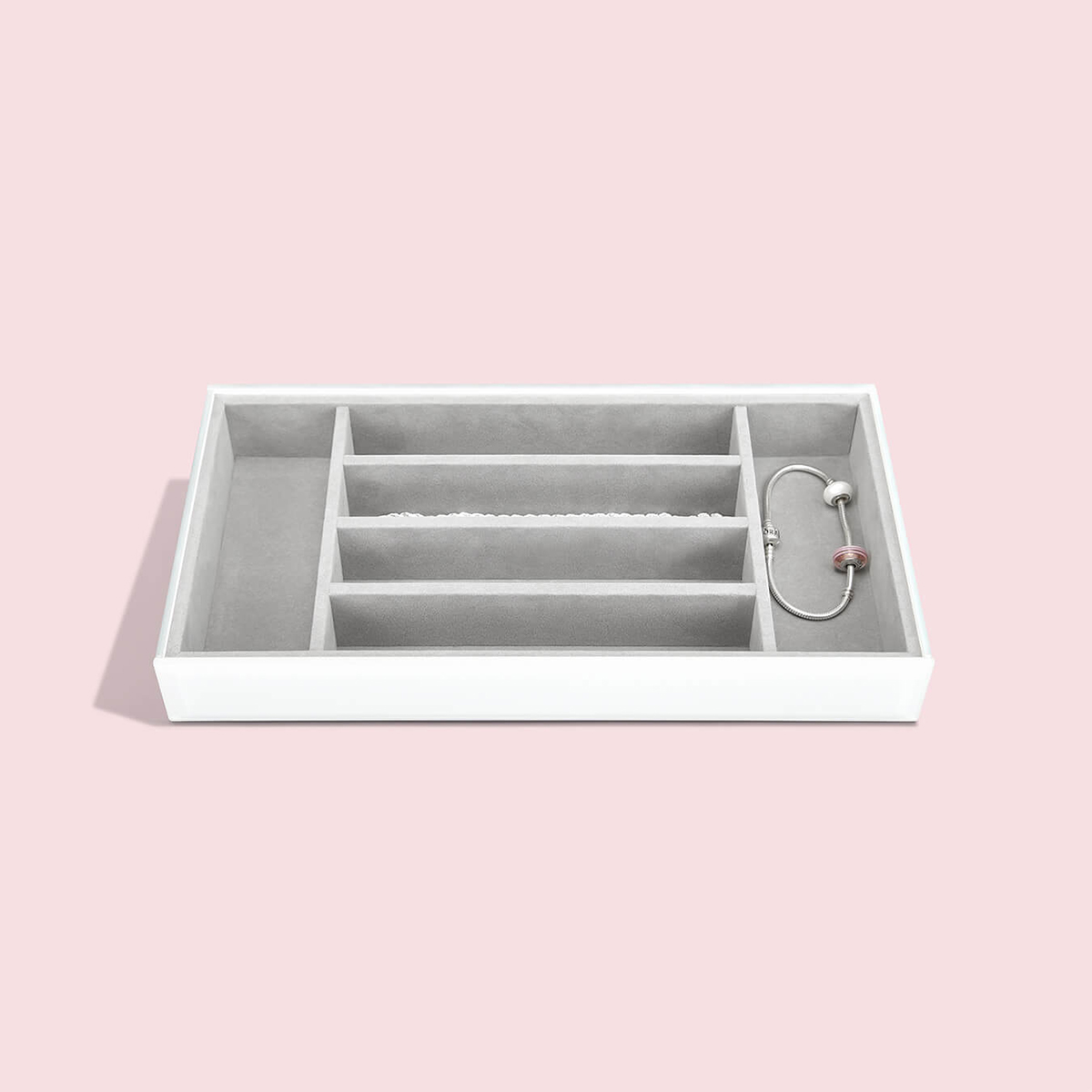 Stackers Glass 6-Section Tray White