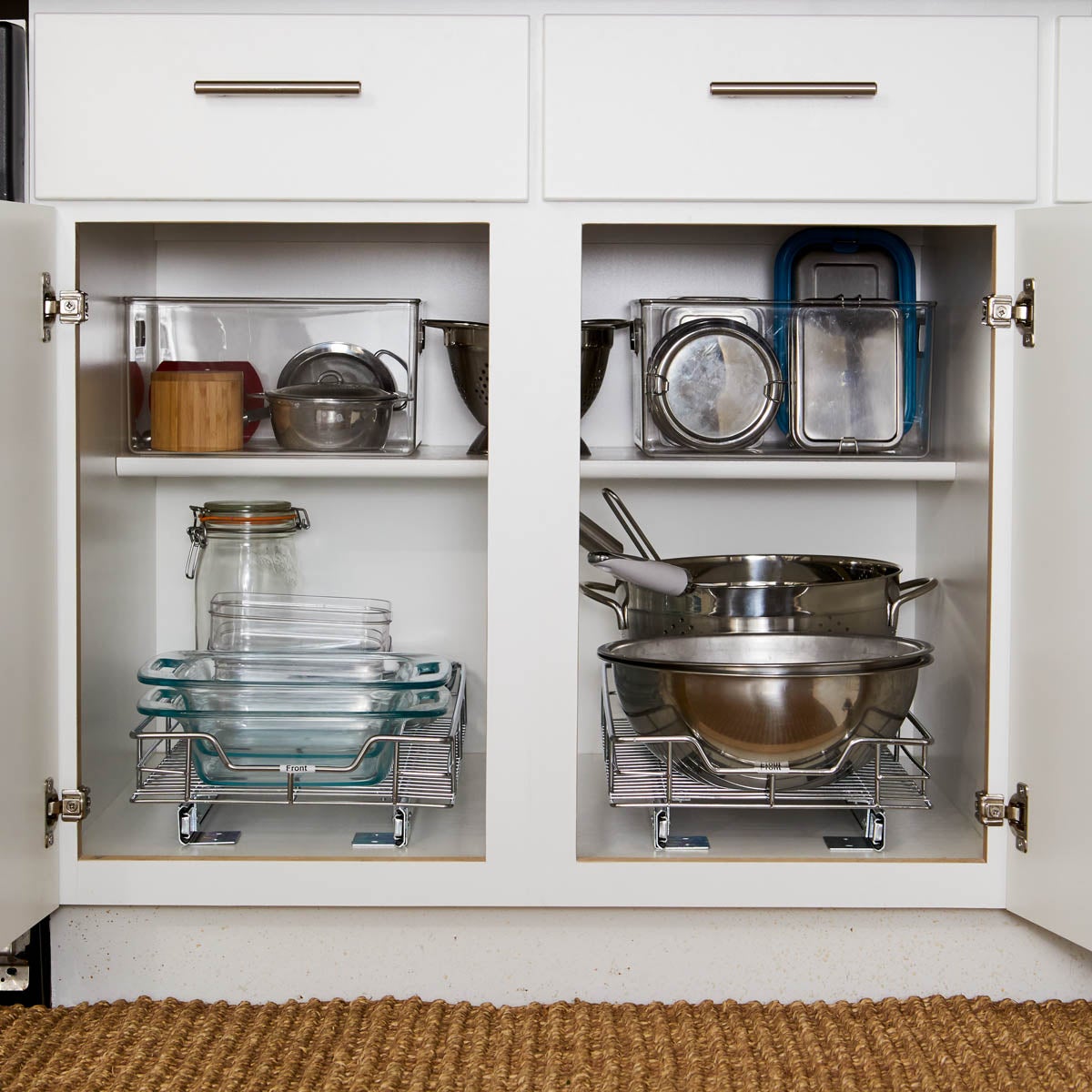 Chrome RollOut Drawers The Container Store