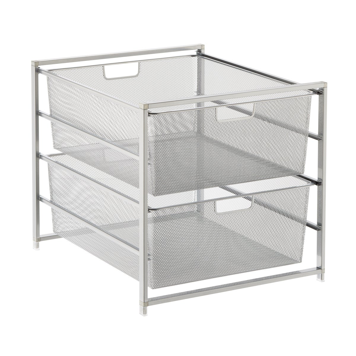 Elfa Medium Mesh 2-Drawer Unit Platinum
