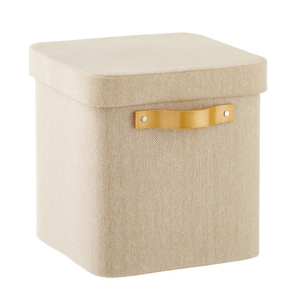 Natural Herringbone Storage Cubes The Container Store