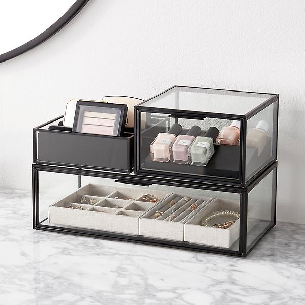 Serenity Countertop Deluxe Makeup & Jewelry Starter Kit | The Container Store