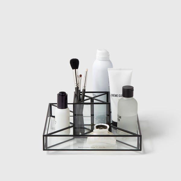 Marie Kondo Ink Black Rotating Serenity Countertop Glass Organizer